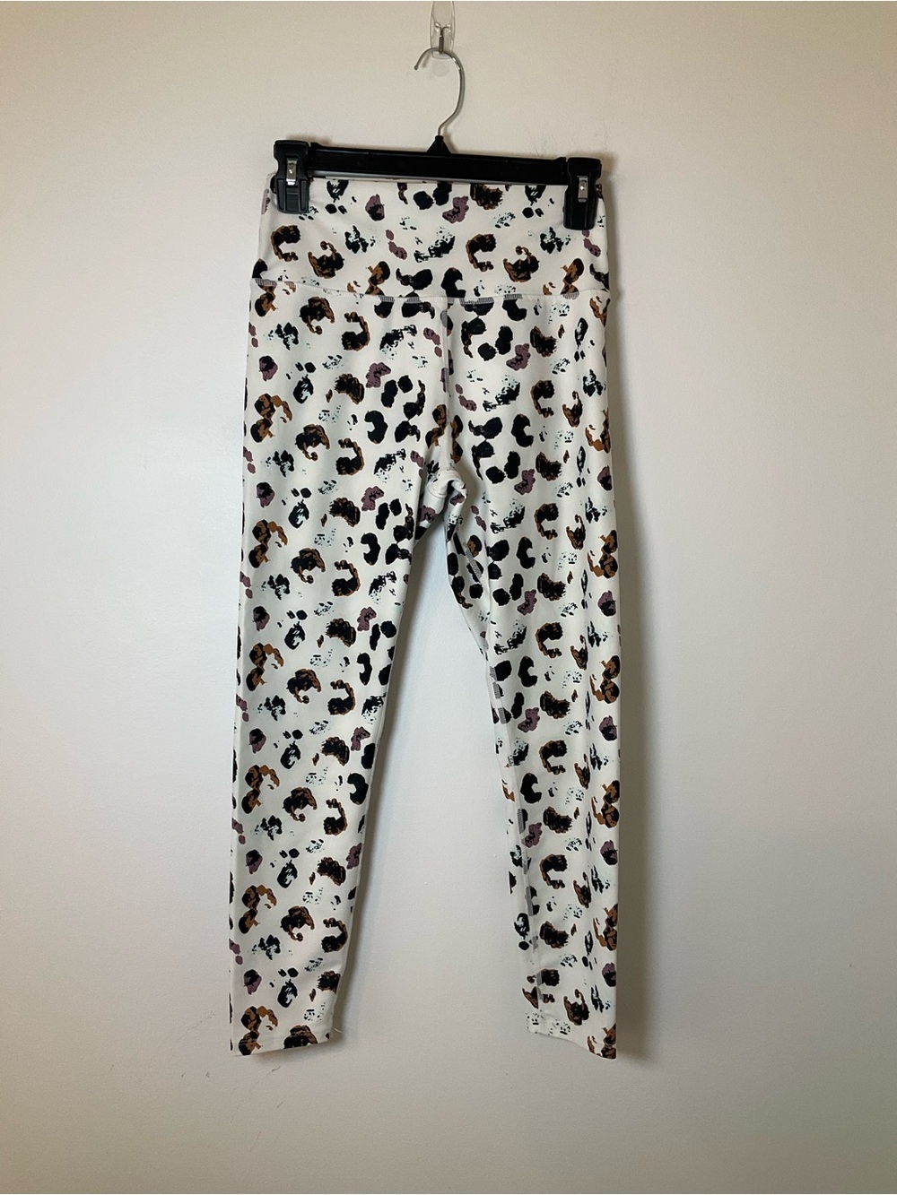 Sage Collective Leopard Print Leggings White High Rise Size M